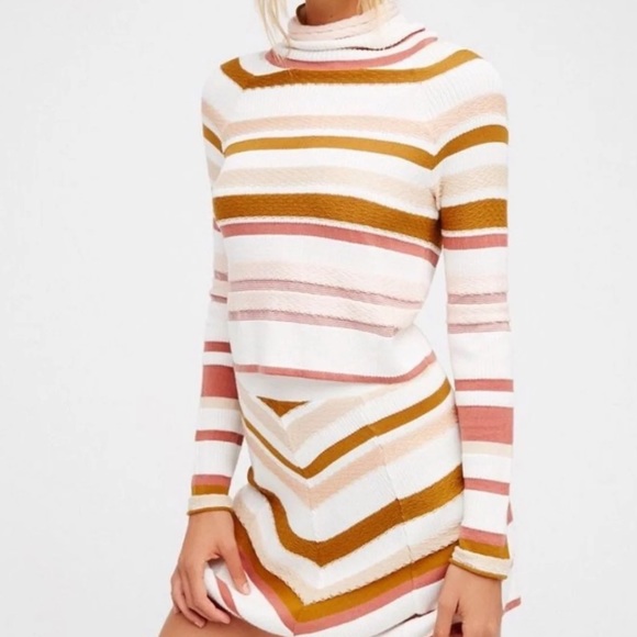 Free People Tops - Free People What a Flirt Cowl Neck Striped Sweater